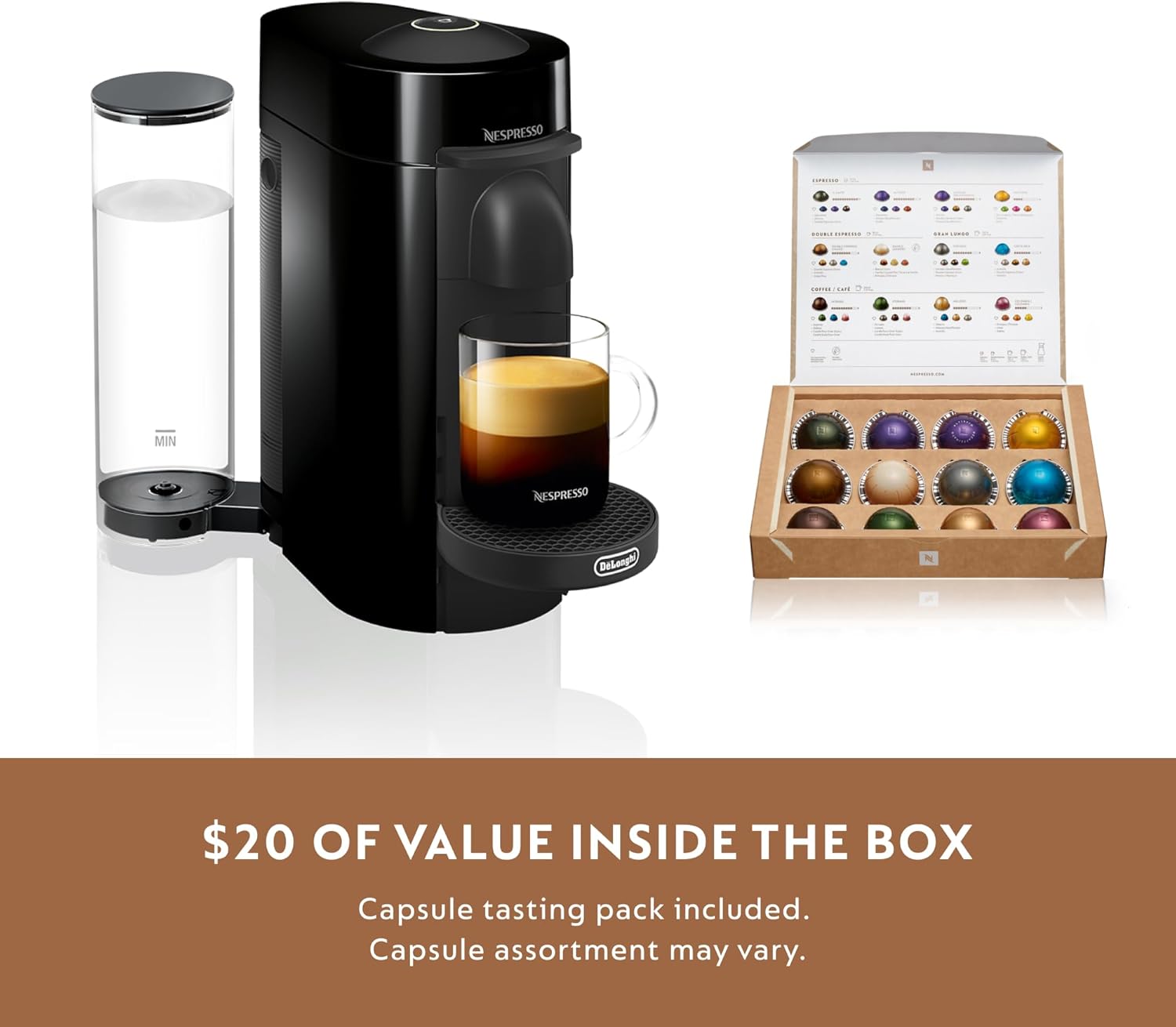 Nespresso Vertuo Plus Coffee and Espresso Maker By De'Longhi, Ink Black