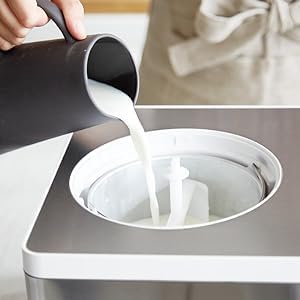 SPRINGLANE Sorbetière et yaourtière Elisa 2,0 L avec compresseur auto-refroidissant 180 W (Argent, avec accessoires)