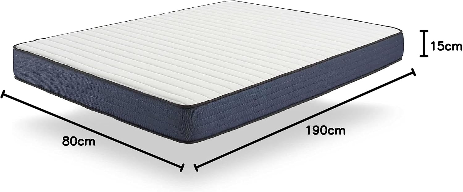 NATURALEX - Matelas PerfectSleep 180x200 - Épais 30 cm - Soutien Mousse à mémoire de Forme - Accueil Blue Latex - Confort Ferme - Respirant - 7 Zones - Réversible - Haute Densité - Fabriqué en Europe
