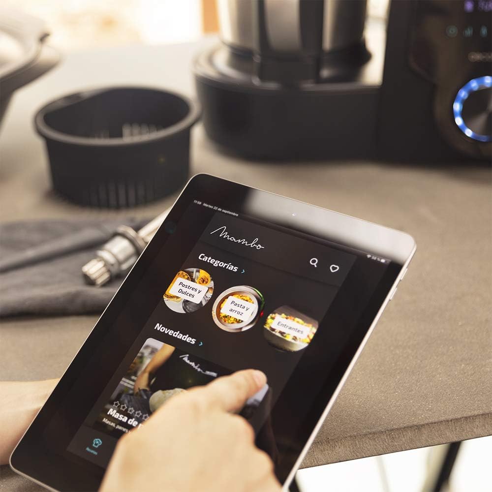 Cecotec Robot de Cuisine Mambo Black. 23 Fonctions, 10 Niveaux de Température, 1700W, 2,5 kg de Pâte, Cruche de 3,3L, 10 Vitesses, Minuterie, Température Réglable de 37 °C à 120 °C