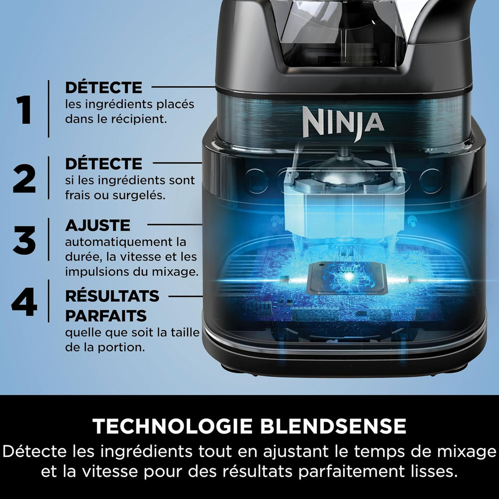 Ninja Detect Power Blender Pro & Single Serve 2-in-1, 1200W Blender with 2L Container, 2 Individual Cups, Blender for Smoothies and Iced Drinks, Vegetable Chopping, Black, TB301EU