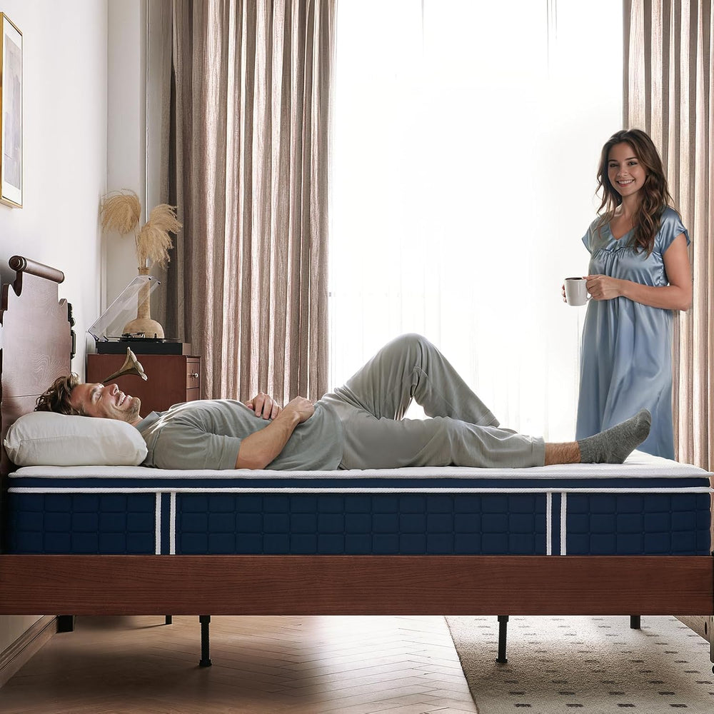 Inofia Ace Hybrid Firm Mattress 140 x 200 cm H4 Firm Mattress with Breathable Memory Foam and Independent Bagged Springs, 7 Ergonomic Zones, Extra Comfort for Adults and Children