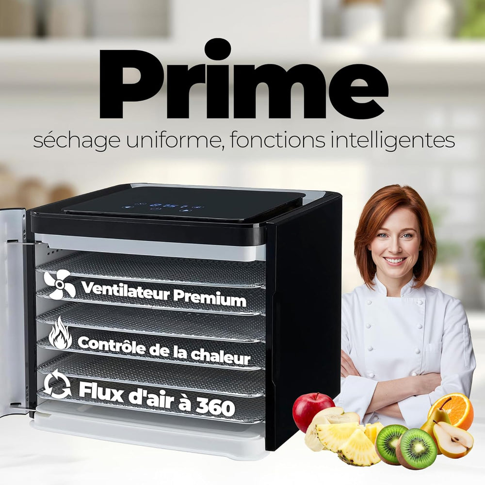Nebula Déshydrateur Alimentaire | 6 Plateaux Acier Inoxydable | Contrôle Tactile LED | Température Réglable 35-70°C | Deshydrateur Fruits Et Légumes | Deshydratateur Alimentaire | 400W