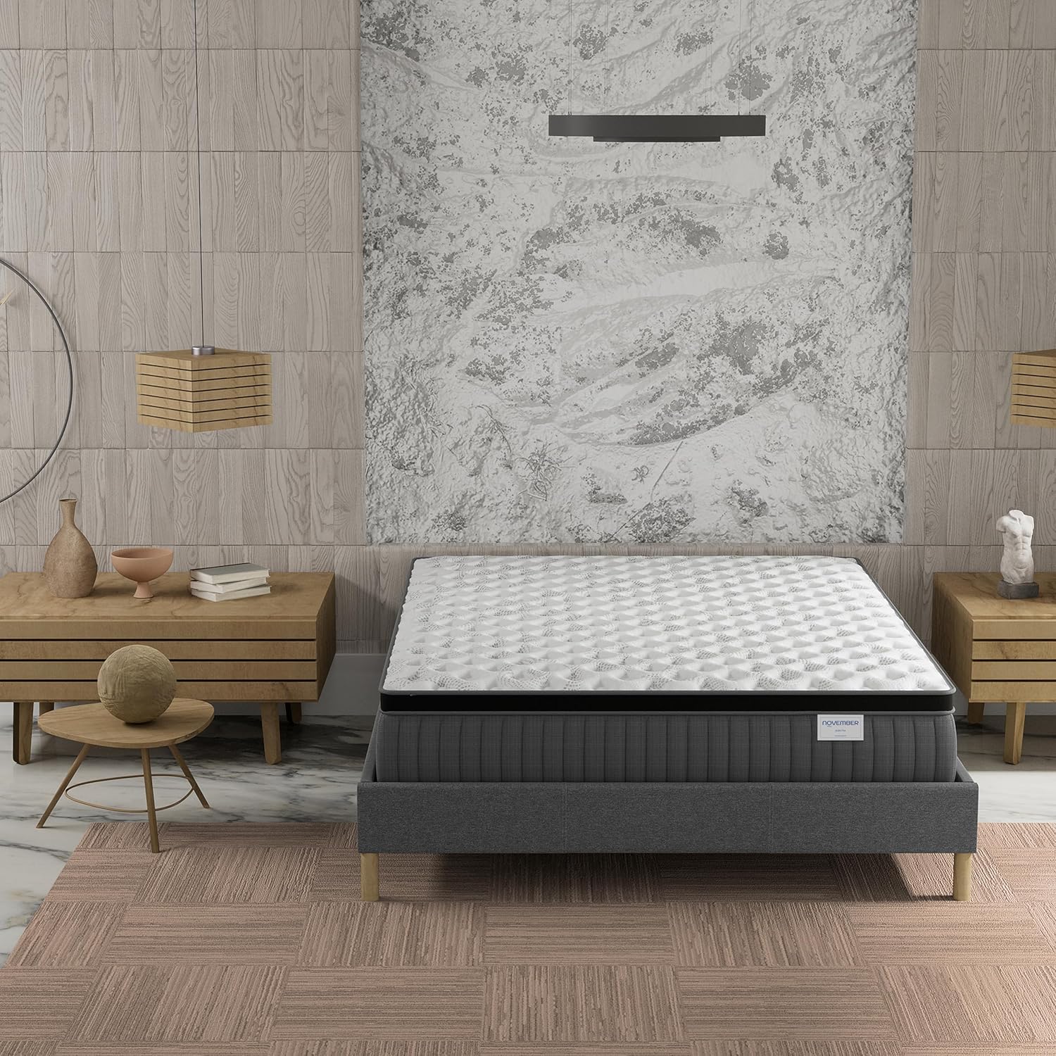November Elekctra Mattress 120 x 190 cm Hybrid: Pocket Springs+Memory Foam Thickness 30 cm Perfect Tonic Support & Sleeping Independence Sanitized Label (Anti-Bacterial/Dust Mite)