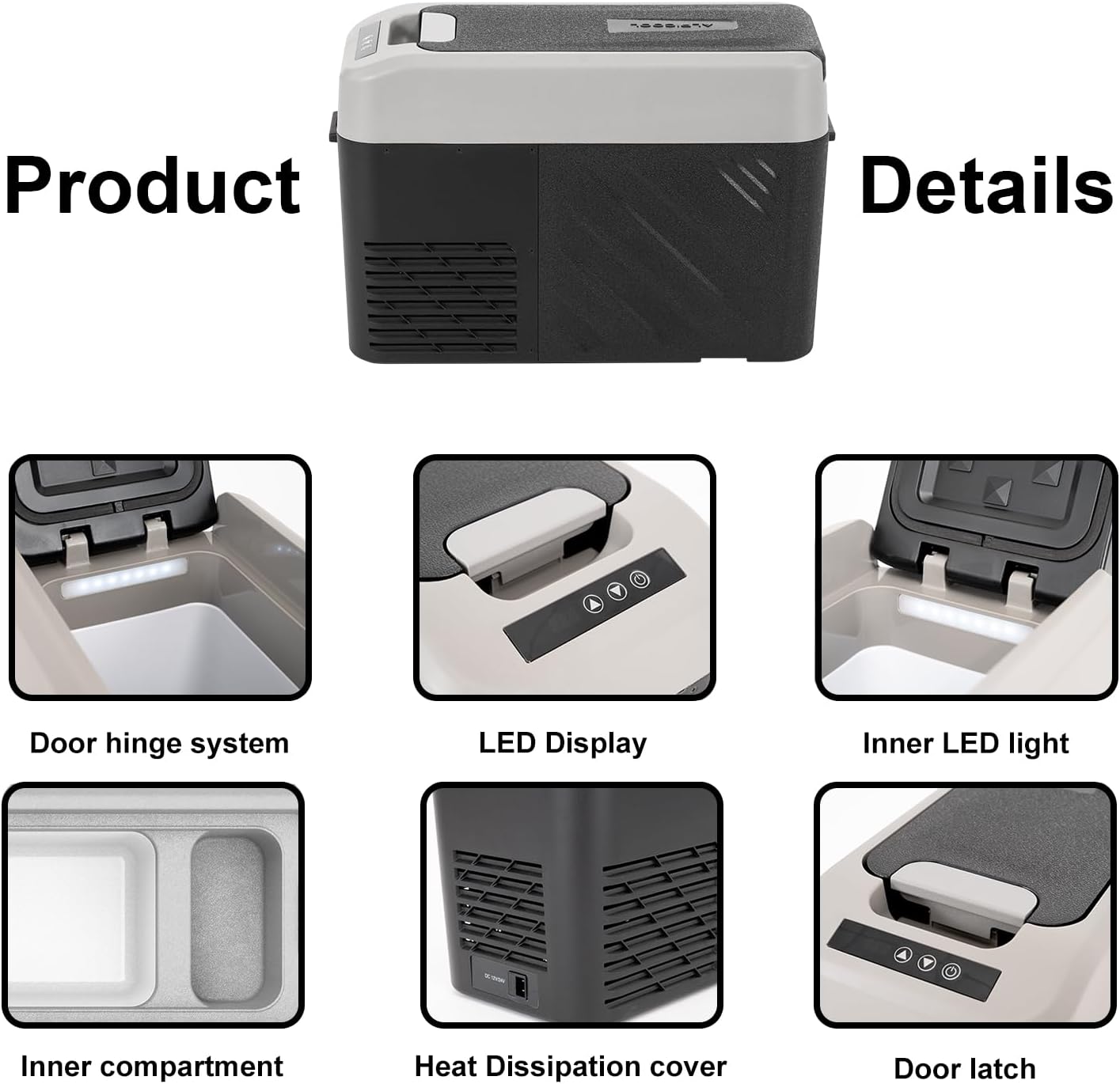 Alpicool LGMP8 8L Glaciere Portable Réfrigérateur Voiture Camping Congélateur 12/24V Mini Frigo pour Maison, Bureau ou Pique-Nique en Plein Air/ -20 à 20℃(Batterie Non Incluse)
