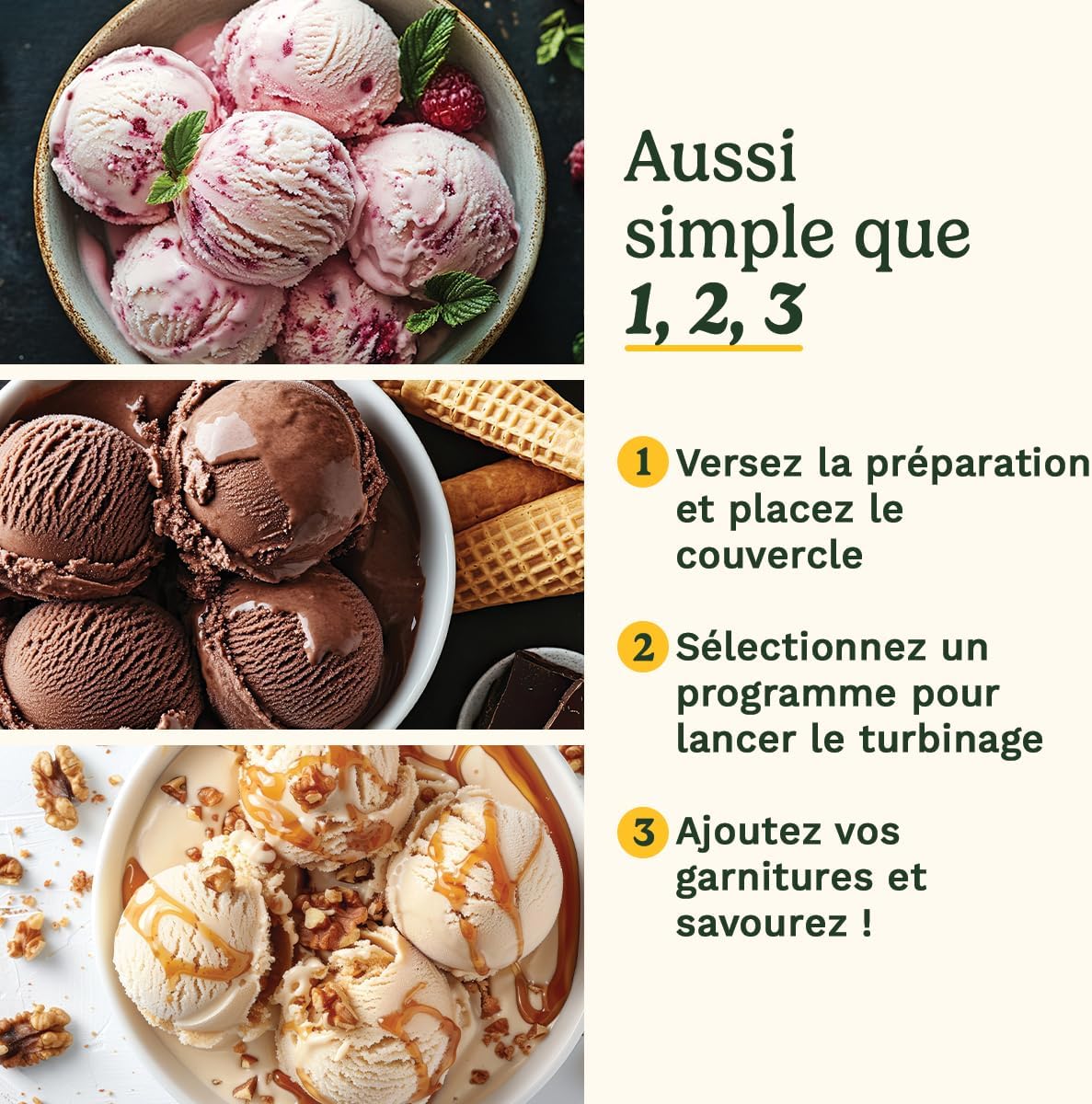 Cuisinart Sorbetière - Fait de la crème glacée, du gelato, du sorbet et du yogourt glacé en 40 minutes - Desserts maison - Facile à utiliser - Acier inoxydable - ICE100BCU