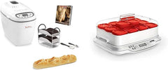 Moulinex Home Bread Baguette Machine à petits pains, 16 programmes, Résultats homogènes, Jusqu'à 1,5 kg de pain frais, Plaques croustillants, 3 niveaux de dorage OW610110, Blanc