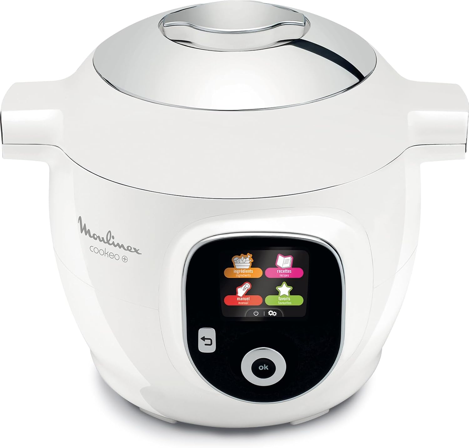 Moulinex, Cookeo Multicuiseur intelligent 6L, 150 recettes intégrées, Cuisson sans surveillance, Ecran intuitif, Guide de cuisson, Application MyMoulinex, 1600W, Blanc, 15 ans réparabilité