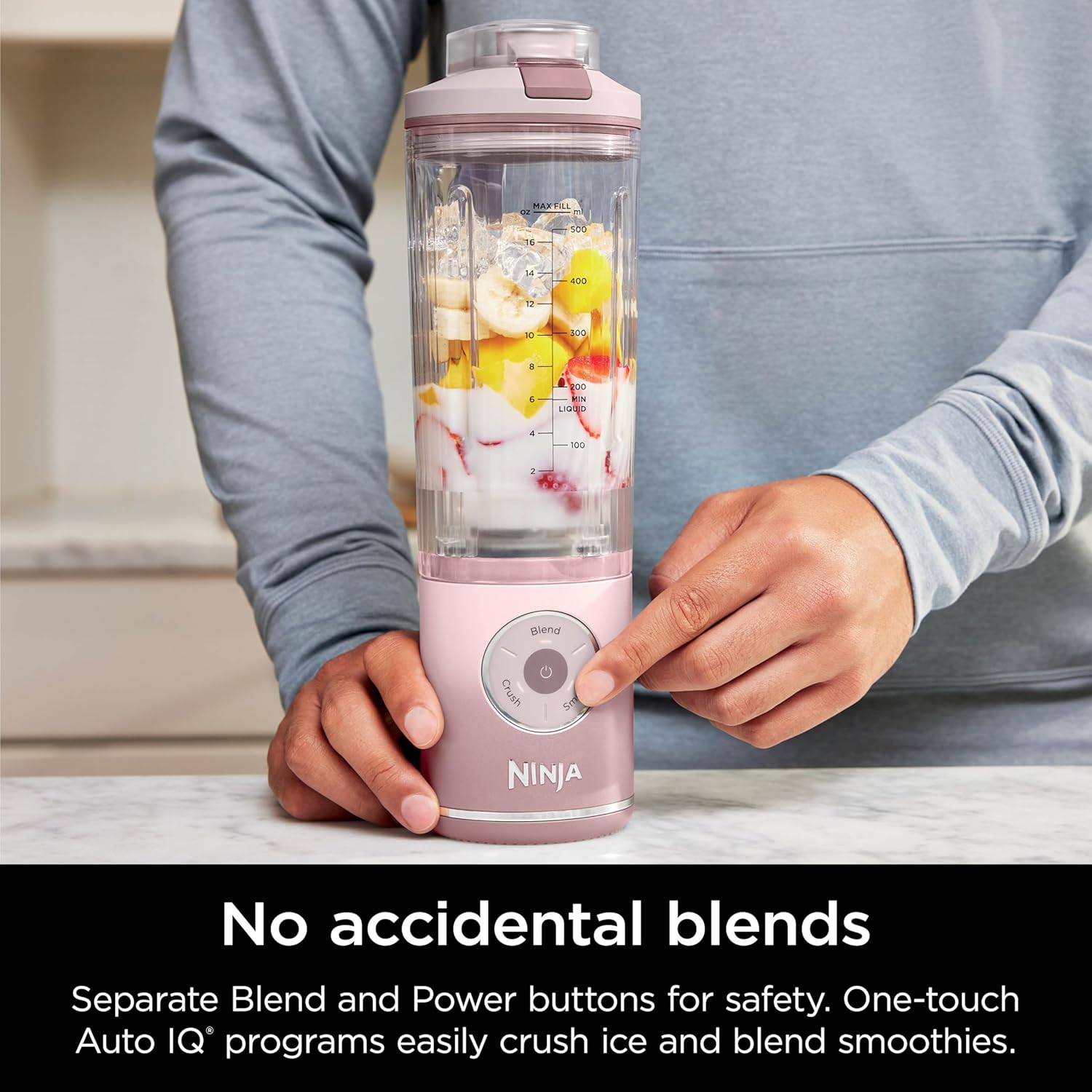 Ninja Blast Max, Portable Blender + Twist & Go, Personal Smoothie, Blend, Ice Crush, 3 Programs, Cordless, 22 oz removable Vessel, Dishwasher Safe, Leakproof, Navy, BC251NV