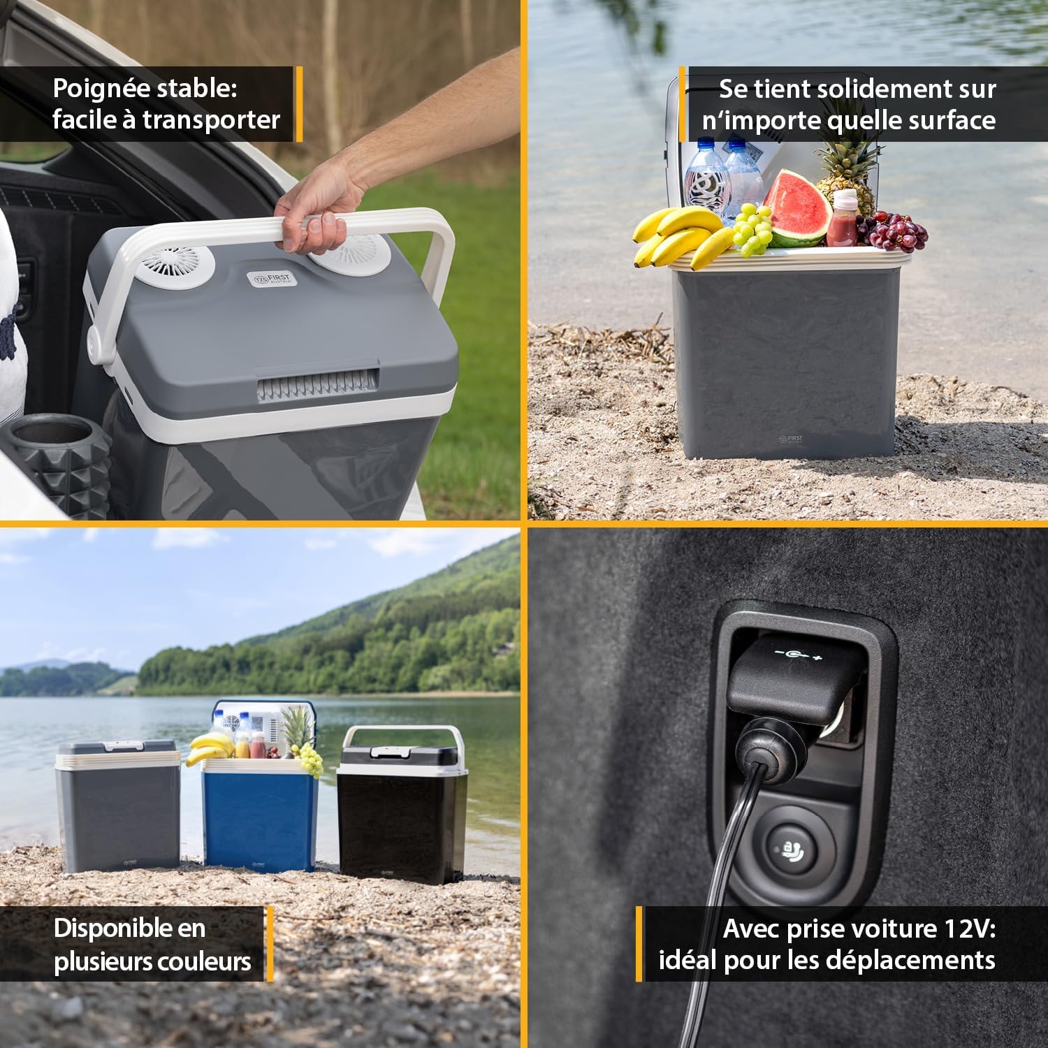 TZS First Austria 32L Portable Electric Cool Box Mini Fridge 12V 230V Car Camping Cooler Box Thermoelectric Cooler Box