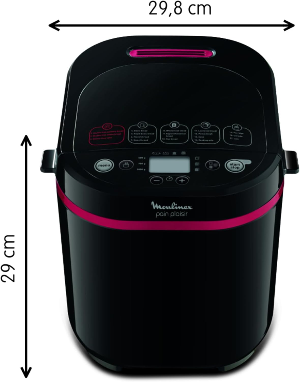 Moulinex OW220830 Bread Maker with 17 Programmes Plastic Black/Purple 31 x 29 x 29 cm