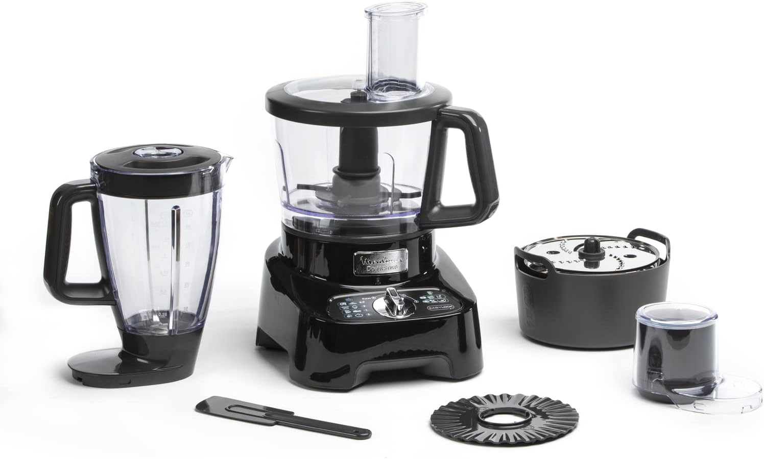Moulinex Robot multifonction, 1000 W, 28 fonctions, Bol 3 L, Blender 2 L, Hachoir, Disques pour râper et émincer, Lames inox titanium, Robot cuisine, DoubleForce FP821811