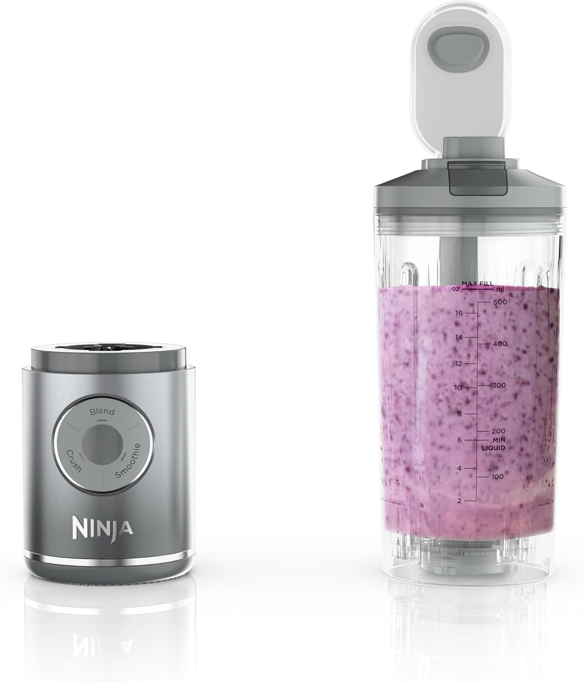 Ninja Blast Max, Portable Blender + Twist & Go, Personal Smoothie, Blend, Ice Crush, 3 Programs, Cordless, 22 oz removable Vessel, Dishwasher Safe, Leakproof, Pink, BC251PK