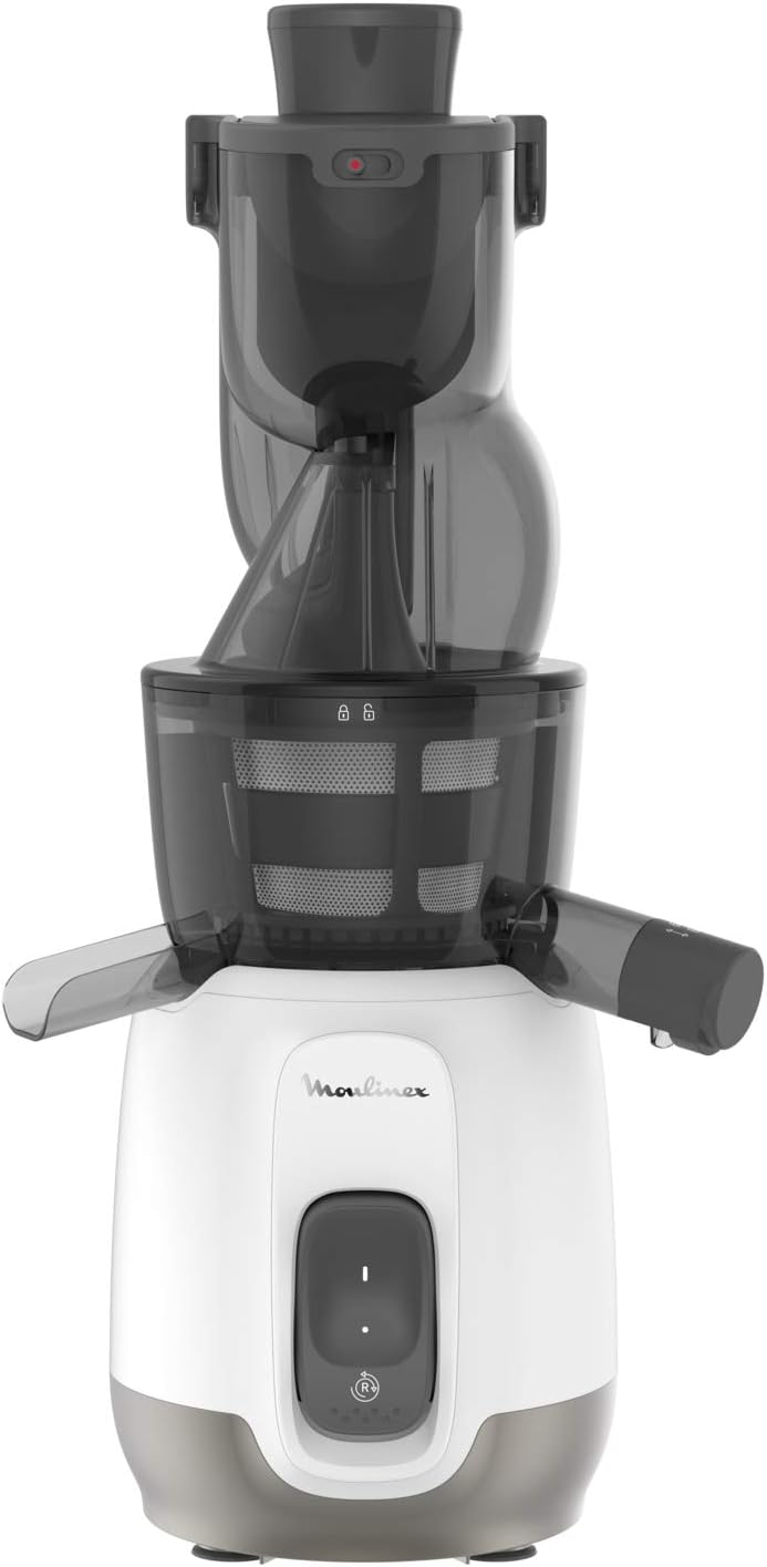 Moulinex Juice & Clean ZU420E10 Fruit and Vegetable Juice Extractor, Vitamin Juice, Press, 150 W, 42 to 83 RPM, Fresh Fruit Juice, Jam, Grout, Sorbet, Automatic Cleaning