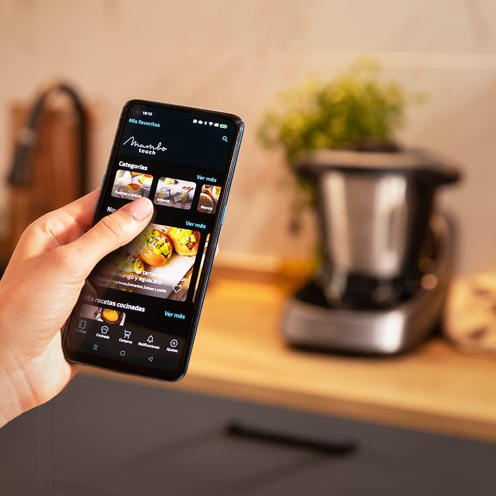 Cecotec Robot de Cuisine Mambo Black. 23 Fonctions, 10 Niveaux de Température, 1700W, 2,5 kg de Pâte, Cruche de 3,3L, 10 Vitesses, Minuterie, Température Réglable de 37 °C à 120 °C