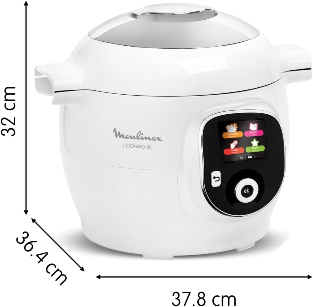 Moulinex Cookeo Mini Smart High Pressure Multicooker, 3L, 2 People, 150 Built-in Recipes, Unattended Cooking, Step-by-Step Guide, Compact, Moulinex App CE880410
