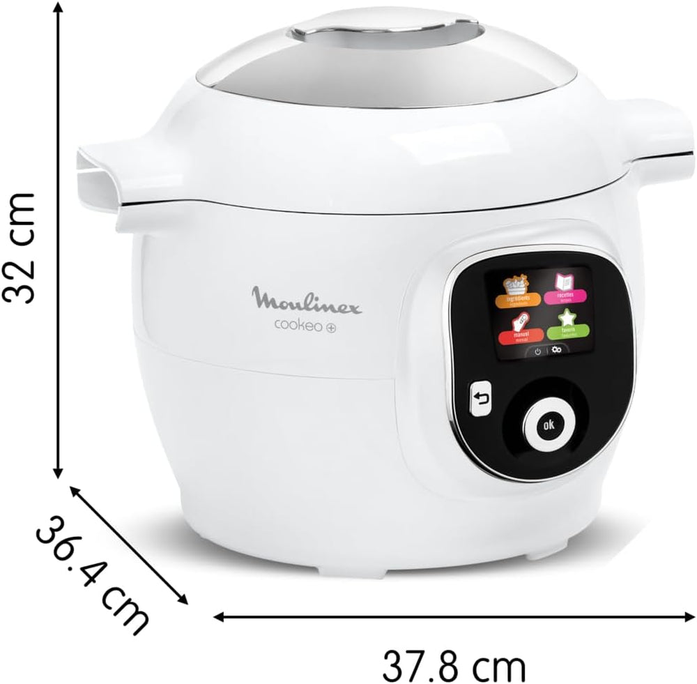 Moulinex Cookeo Mini Smart High Pressure Multicooker, 3L, 2 People, 150 Built-in Recipes, Unattended Cooking, Step-by-Step Guide, Compact, Moulinex App CE880410