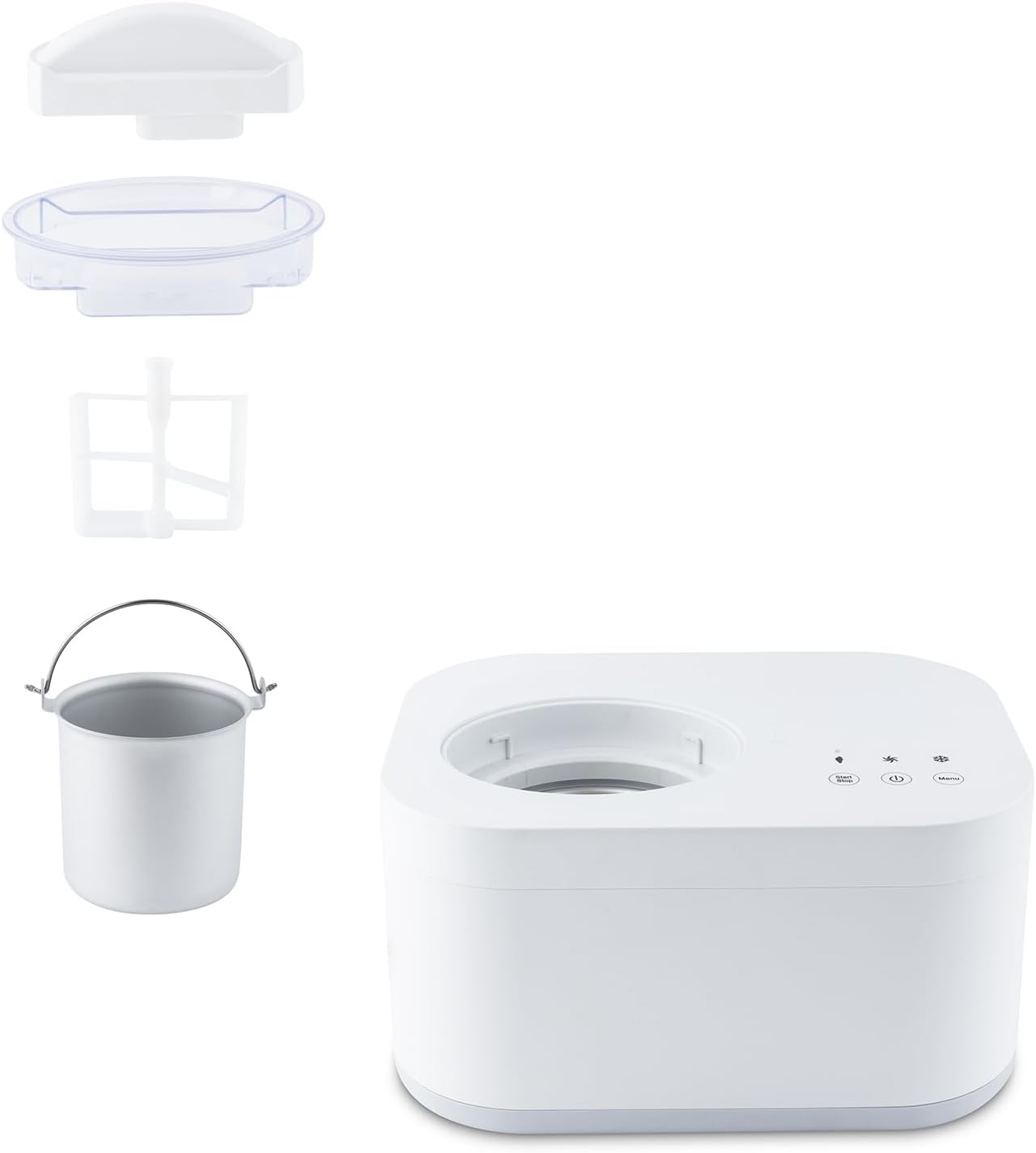 H.Koenig Professional Ice Cream Maker HF320, Electric Ice Maker 2L, 180 W, Refrigerant & Cold Maintenance - Sorbet and Ice Cream