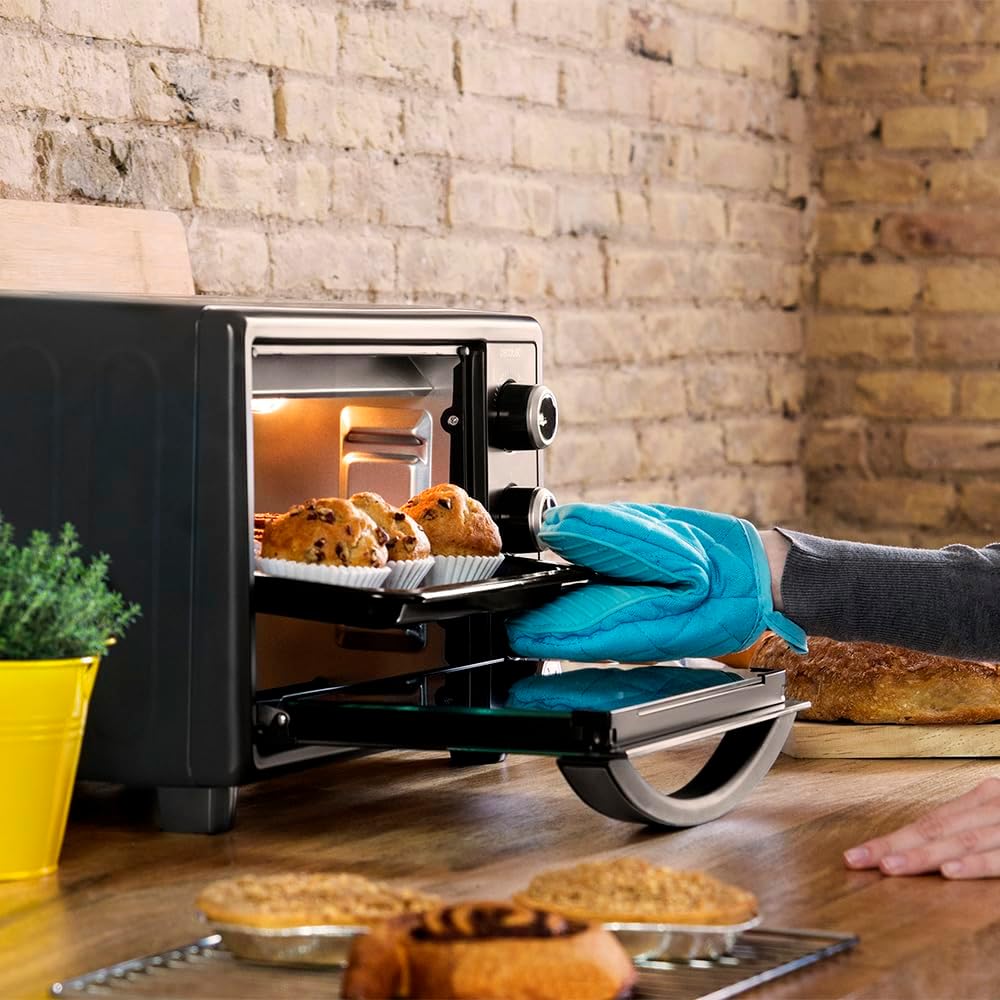Cecotec Bake&Toast 4600 Black Gyro Countertop Oven, 46 L, 2000 W, 12 Combinable Heating Functions, Includes Rotating Spindle, Crumb Catcher Tray.