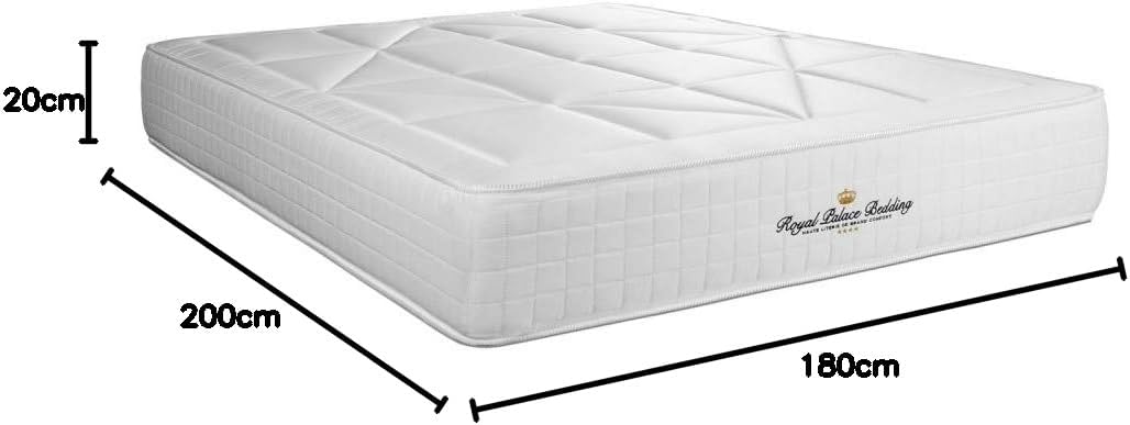 Royal Palace Bedding Windsor Pocket Spring Mattress + Memory Foam Maxi Thickness 140 x 190 cm | Thickness: 26 cm | Comfort: Balanced