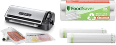 FoodSaver Machine Sous Vide avec compartiment de rangement pour rouleau et cutter, fonction marinade, inclus sacs de mise sous vide assortis et adaptateur intégré [FFS017X ]