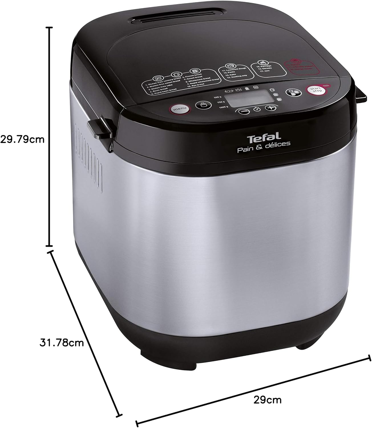 Tefal PF240E38 Bread Maker, Black/Stainless Steel