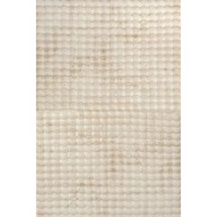 nuLOOM Jeni Solid Faux Rabbit Machine Washable Area Rug Beige 3' 9" x 6'