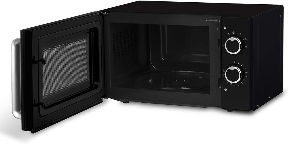 H.Koenig Four à Micro-ondes Compact Digital 20L VIO2, 700W, Plateau tournant 24,5cm, Multifonction Programmable 6 niveaux de chauffe, Décongélation et Express, Minuterie 60min, Effet mirroir noir