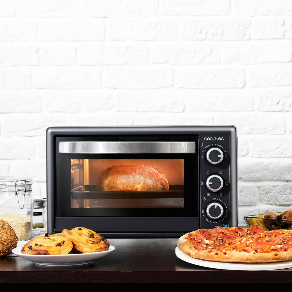 Cecotec Bake&Toast 4600 Black Gyro Countertop Oven, 46 L, 2000 W, 12 Combinable Heating Functions, Includes Rotating Spindle, Crumb Catcher Tray.