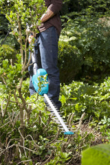 Taille-haies sur perche THS 500/48 sans batterie de Gardena : taille-haies 500 W, 3,5 m de portée, tête inclinable et manche télescopique, lame de 48 cm, butée de protection (8883-20)