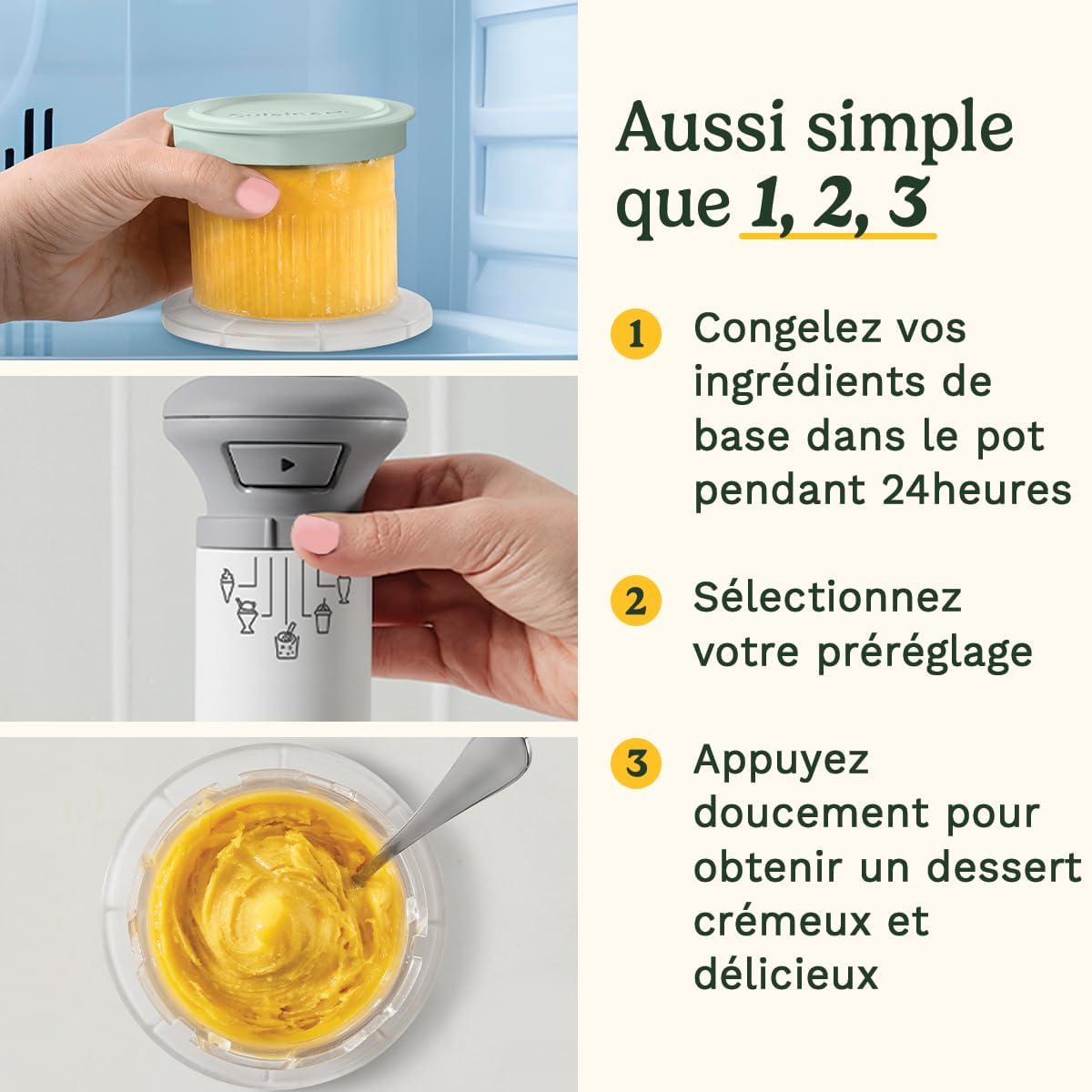 Cuisinart Sorbetière - Fait de la crème glacée, du gelato, du sorbet et du yogourt glacé en 40 minutes - Desserts maison - Facile à utiliser - Acier inoxydable - ICE100BCU