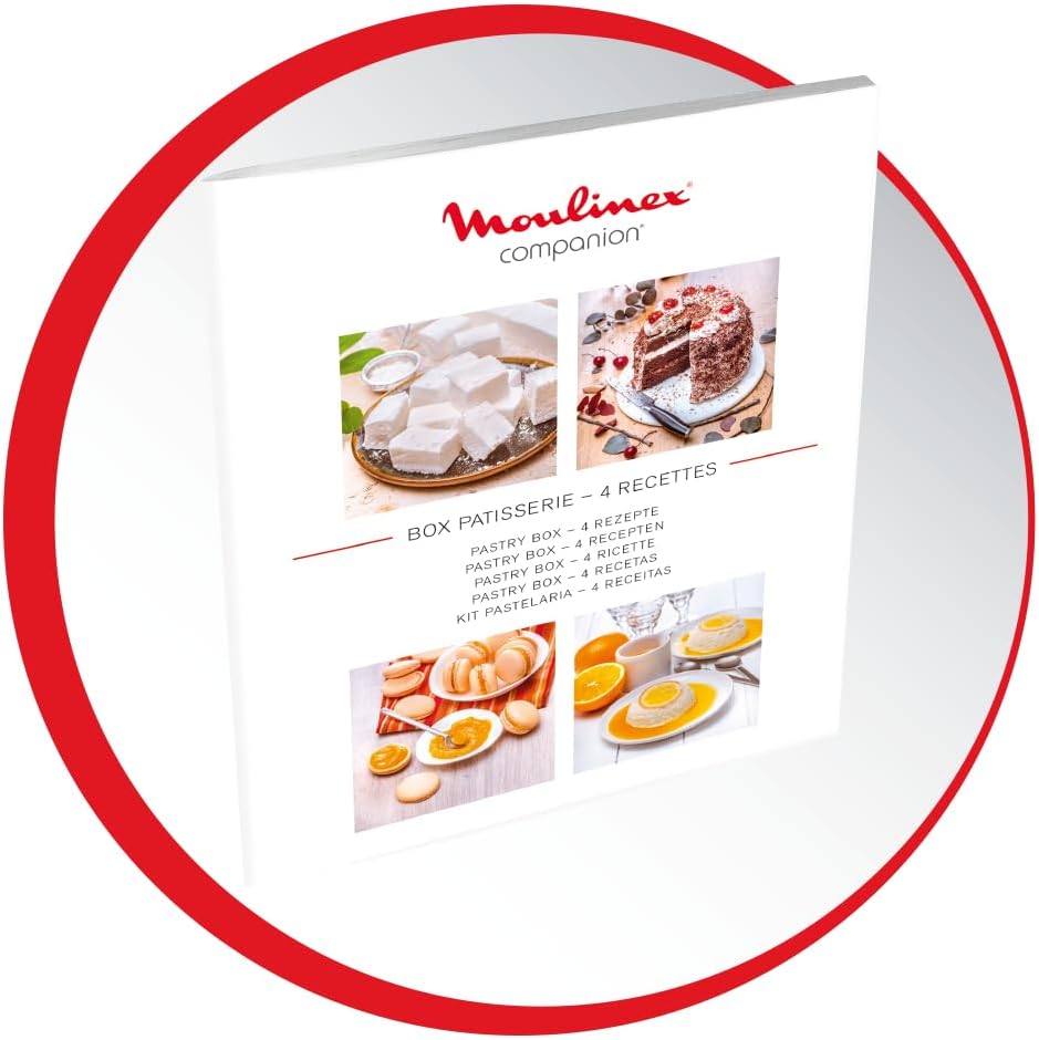 Moulinex i-Companion XL Edition Pâtisserie, 1550 W, Recettes illimitées, Température entre 30° et 150°, Capacité utile 3 L (10 pers), 12 accessoires dont 6 de pâtisserie, Fabriqué en France HF90E700