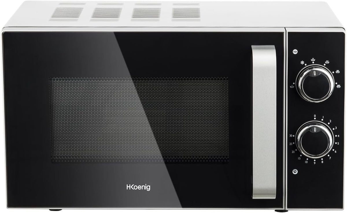 H.Koenig Micro-Ondes Four Grill 2 en 1 VIO9, 25L, Plateau tournant 27cm, 10 modes de cuisson jusqu’à 1000W, Décongélation, Cuisson combinée, écran LCD [Classe énergétique A+]