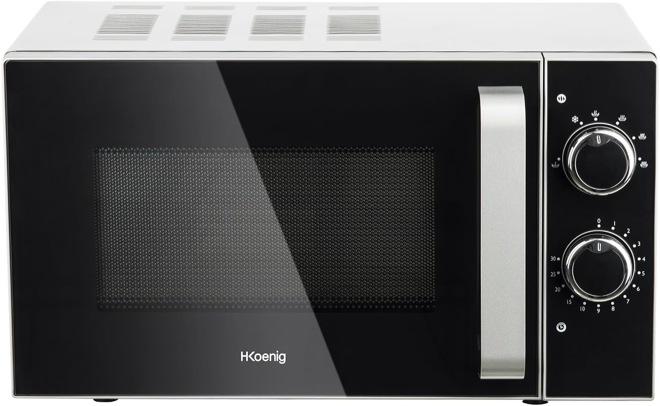 H.Koenig Microwave Oven Grill 2 in 1 VIO9, 25L, 27cm Turntable, 10 Cooking Modes up to 1000W, Defrosting, Combined Cooking, LCD Display [Energy Class A+]