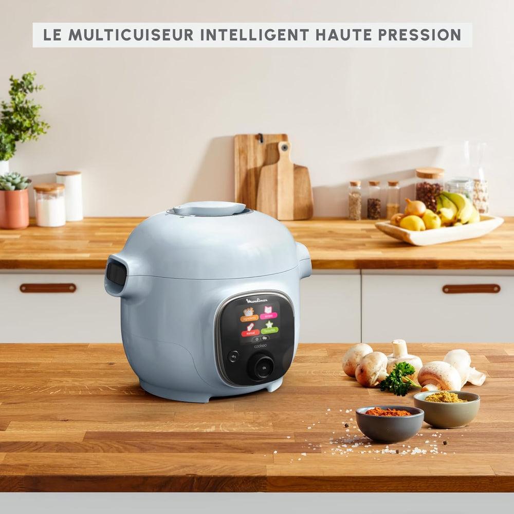 Moulinex, Cookeo Multicuiseur intelligent 6L, 150 recettes intégrées, Cuisson sans surveillance, Ecran intuitif, Guide de cuisson, Application MyMoulinex, 1600W, Blanc, 15 ans réparabilité