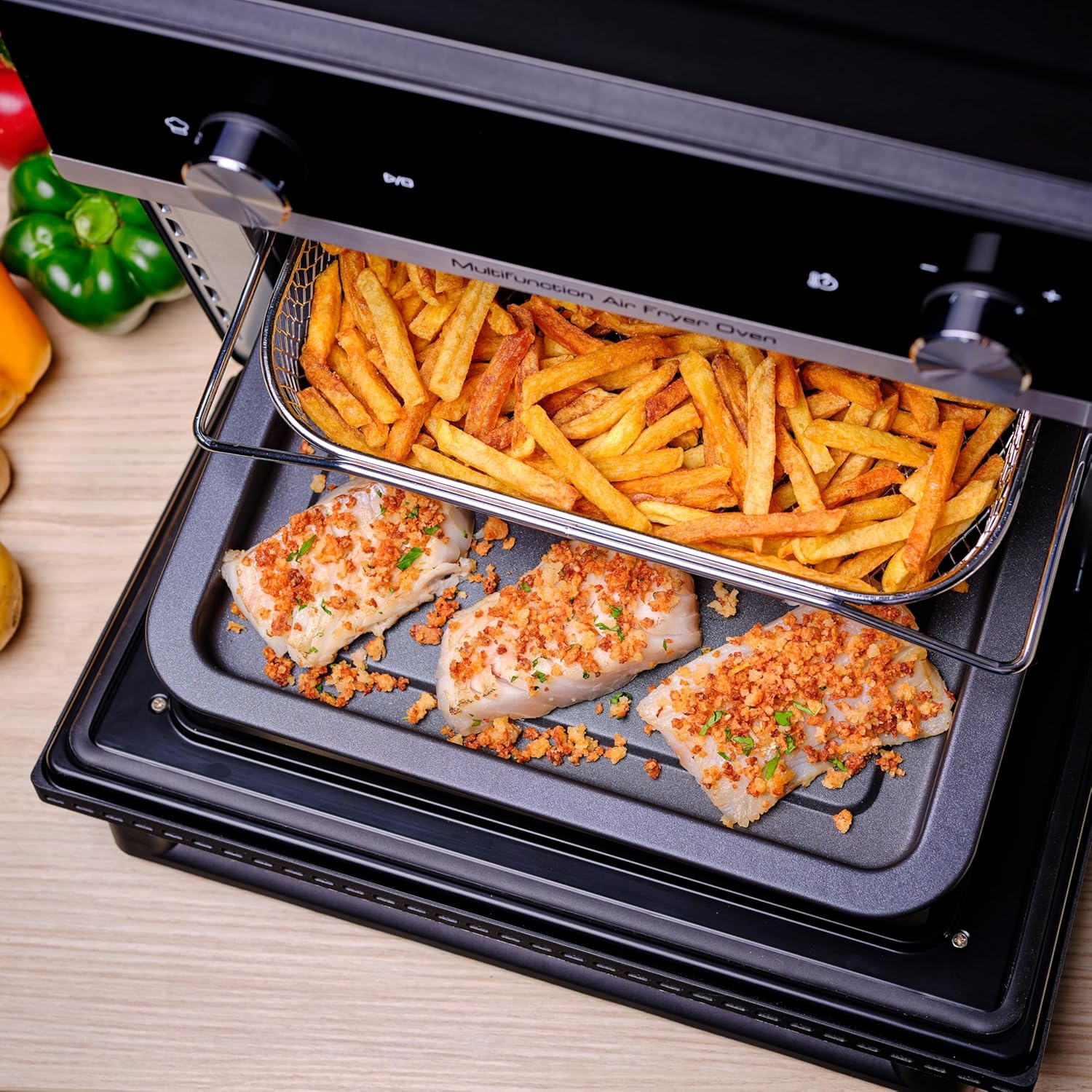 Moulinex Four électrique 39 L, 7 modes de cuisson, Chaleur tournante, Thermostat réglable jusqu’à 240° C, Tournebroche, Minuteur 120 min, Grille réversible, Optimo noir OX485810