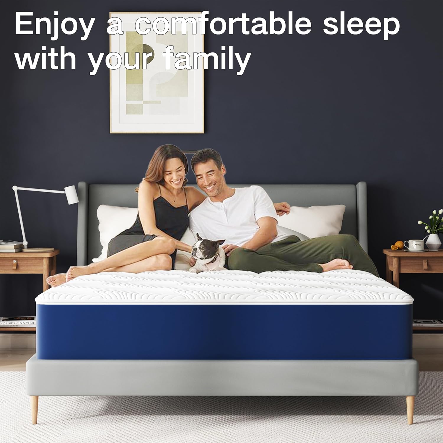 Matoresu Double Mattress 160 x 190 cm Memory Foam Height 25 cm Medium Rigid H3 Ergonomic 7 Zone Cold Foam Comfortable Breathable Fabric Cover