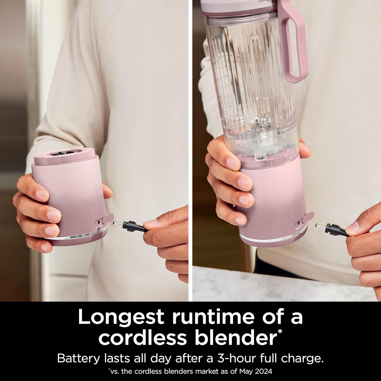 Ninja Blast Max, Portable Blender + Twist & Go, Personal Smoothie, Blend, Ice Crush, 3 Programs, Cordless, 22 oz removable Vessel, Dishwasher Safe, Leakproof, Navy, BC251NV