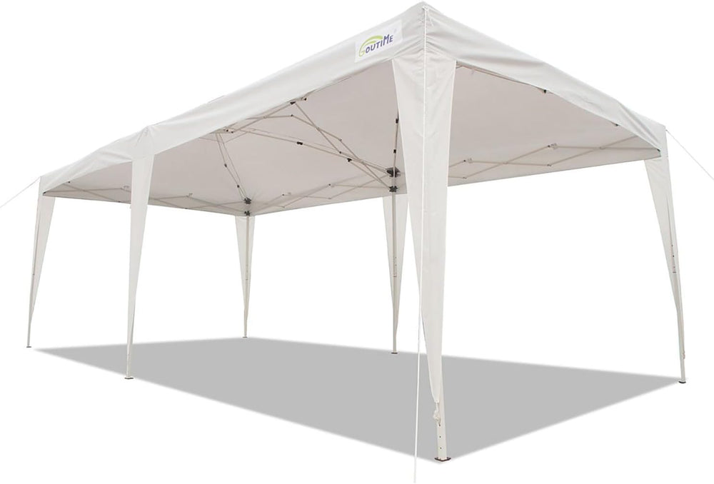Goutime tonnelle Pliante 3x6,Pop up canopée Gazebo Tente de fête,4 Murs détachables Même Sac à roulettes,abri de Jardin Exterieur,Tente de réception（Blanc）