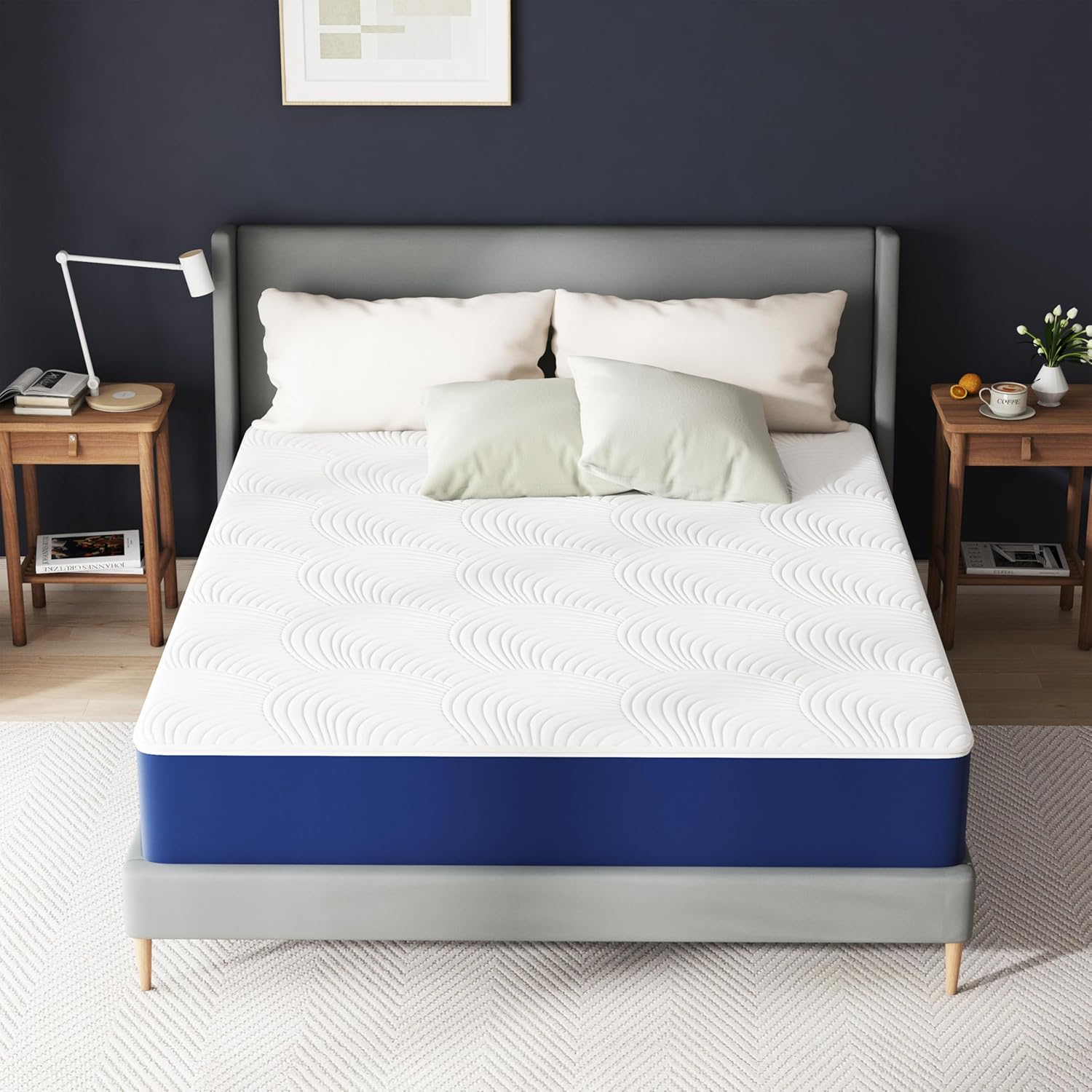 Matoresu Double Mattress 160 x 190 cm Memory Foam Height 25 cm Medium Rigid H3 Ergonomic 7 Zone Cold Foam Comfortable Breathable Fabric Cover