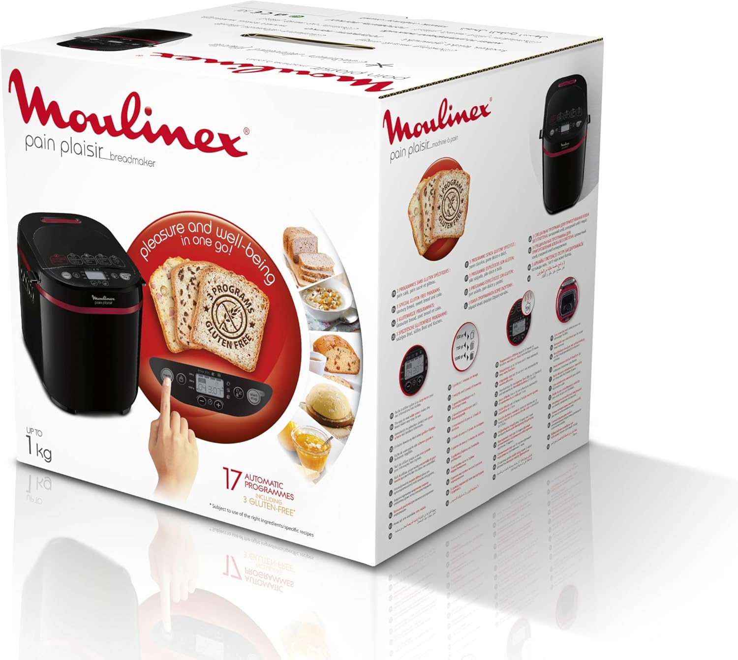 Moulinex OW220830 Bread Maker with 17 Programmes Plastic Black/Purple 31 x 29 x 29 cm