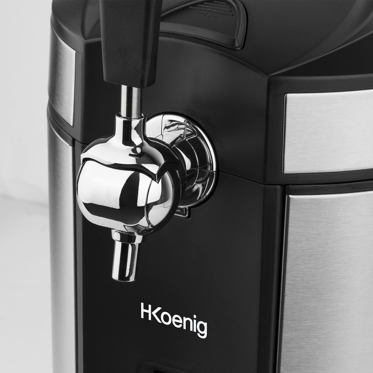 H.Koenig Tireuse à Bière compatible tous Fûts Universels Pressurisés de 5L Inox BW1778, Machine, Pompe, Pression domestique, Professionnelle, Universelle, Refroidissement intégré 4°C