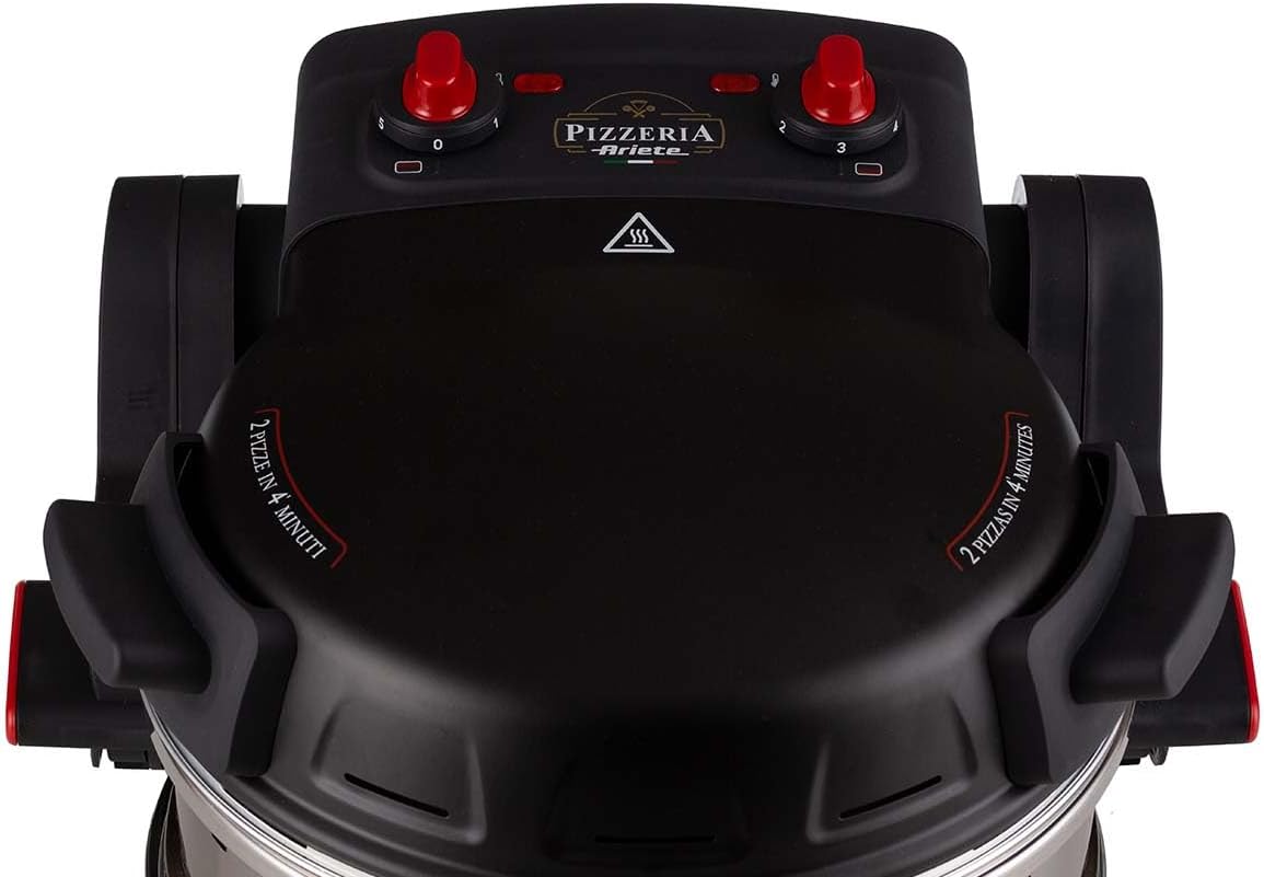 Ariete Pizza Oven 918, Pizza 4 Minutes, 5 Cooking Levels, Refractory Plate for Heating, Wooden Blades Included, Maximum Temperature 400°C, 1200W, White