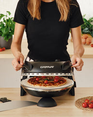 G3 Ferrari G10006 Pizza Express Delizia, 1200 W Pizza Oven, Adjustable Thermostat up to 400°C, Cooks Tasty Pizza in 5 Minutes, Double Resistance, Recipe Book and Spatulas Included - Black