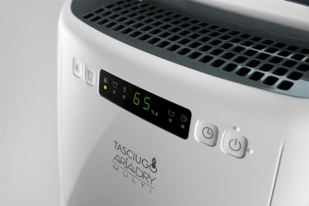 De'Longhi Tasciugo AriaDry Multi Dehumidifier DEXD216RF, Portable Dehumidifier with 3-Action Filtration, Dry Function, 16L/Day Moisture Absorption, R290, Removable Tank, White