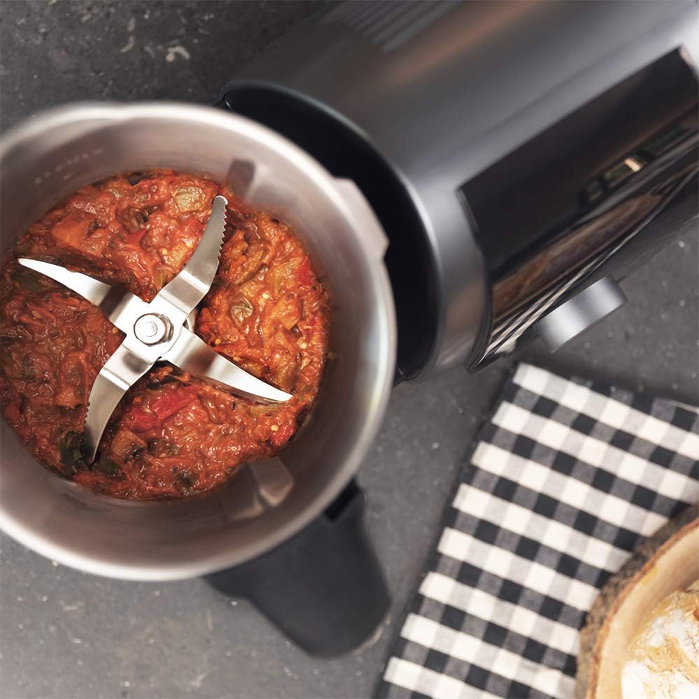 Cecotec Robot de Cuisine Mambo Black. 23 Fonctions, 10 Niveaux de Température, 1700W, 2,5 kg de Pâte, Cruche de 3,3L, 10 Vitesses, Minuterie, Température Réglable de 37 °C à 120 °C
