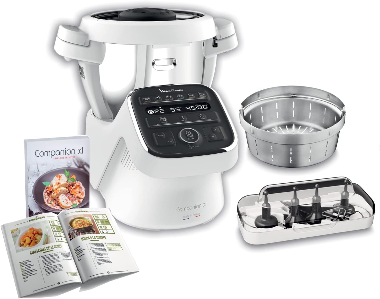 MOULINEX COMPANION XL Multifunctional Robot Cooker Bowl 4.5L 12 Programs Auto Soups Gazpacho Kitchen Robot Mixer Chopper Kneader 1550W HF80CB10