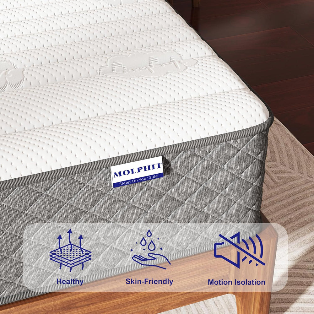 MOLPHIT Oeko-TEX Certified Mattress 90 x 190 cm, Thickness 25 cm, Independent Pocket Sprung Mattress, Adult and Children's Bed Mattress, Single Mattress, Perfect Support, Durable and Quiet