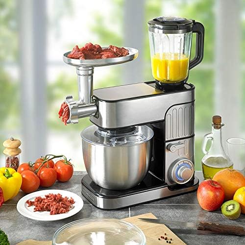 Antara Pro KitchenCook Stainless Steel Mixer with Mincer 5.5 L Grey
