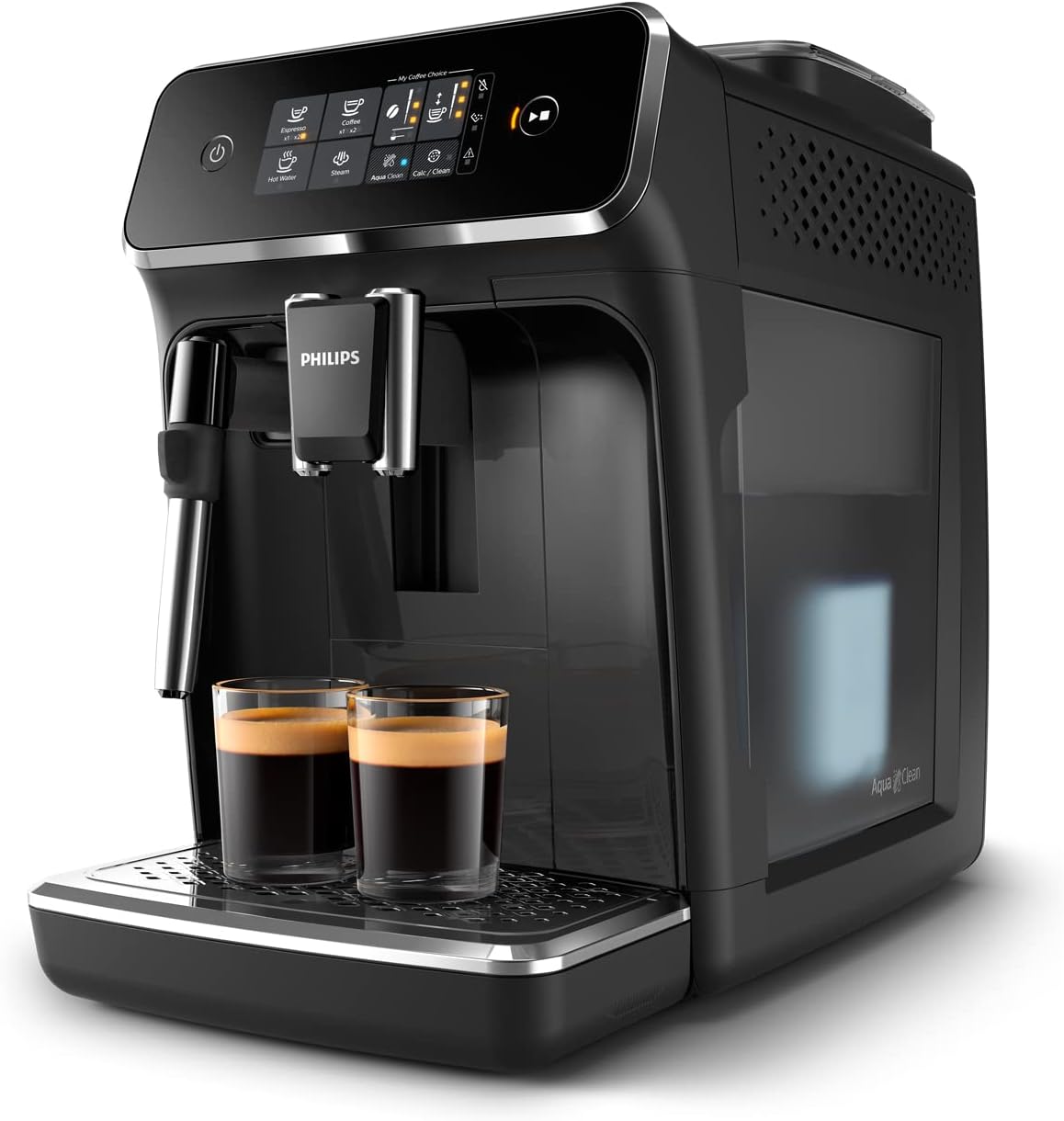 Philips Series 2200 Espresso Machine - Coffee Bean - LatteGo Milk Frother, 3 Coffee Specialties, Intuitive Touch Screen, Glossy Black (EP2231/40)